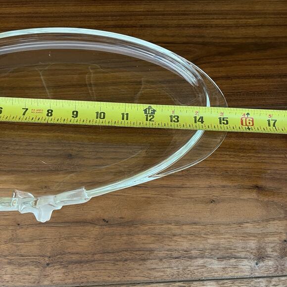 Vintage Mikasa Frosted Flower Glass Oval Serving Tray 15.5"x8" - Picture 11 of 14